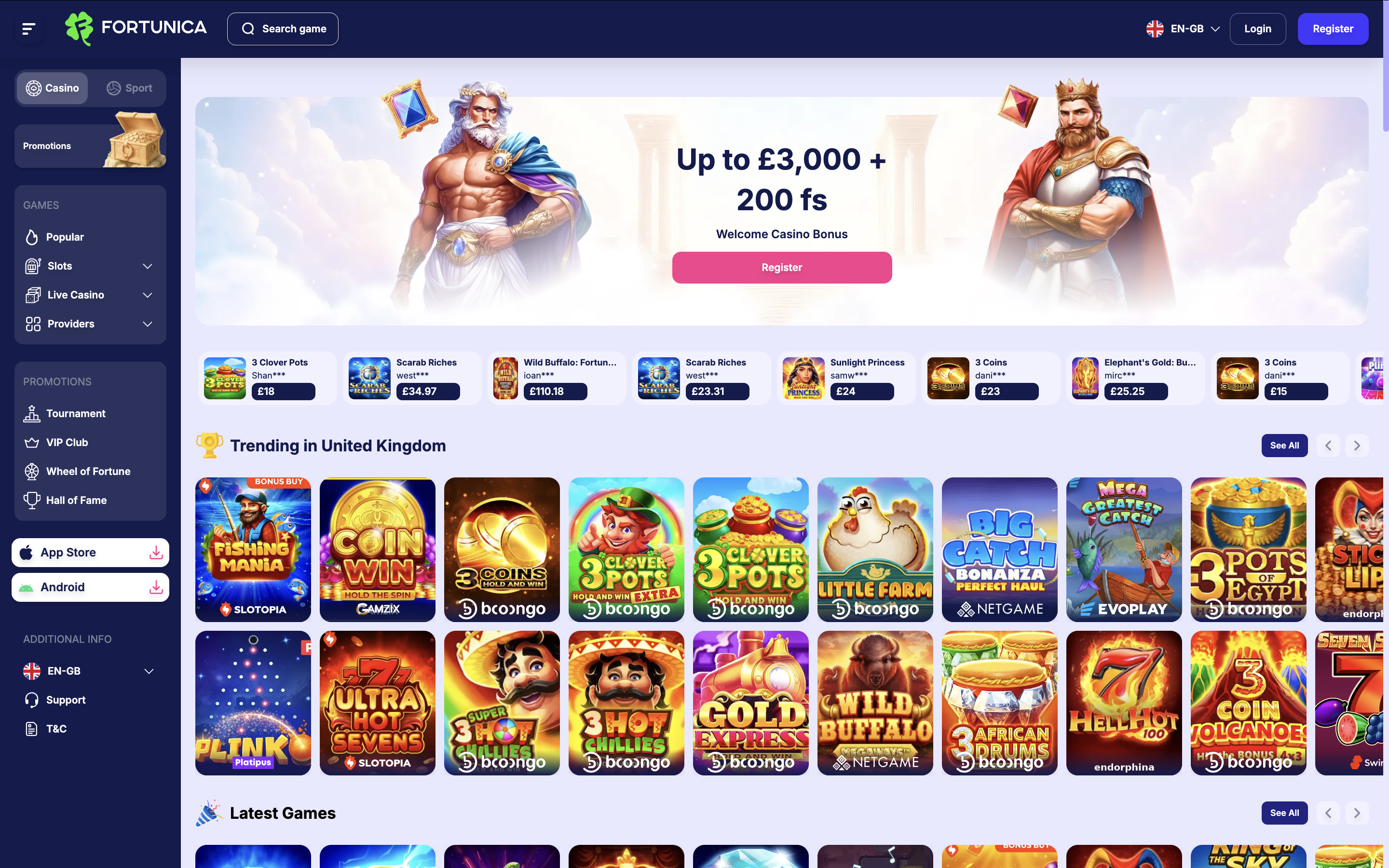 Fortunica Casino Banner