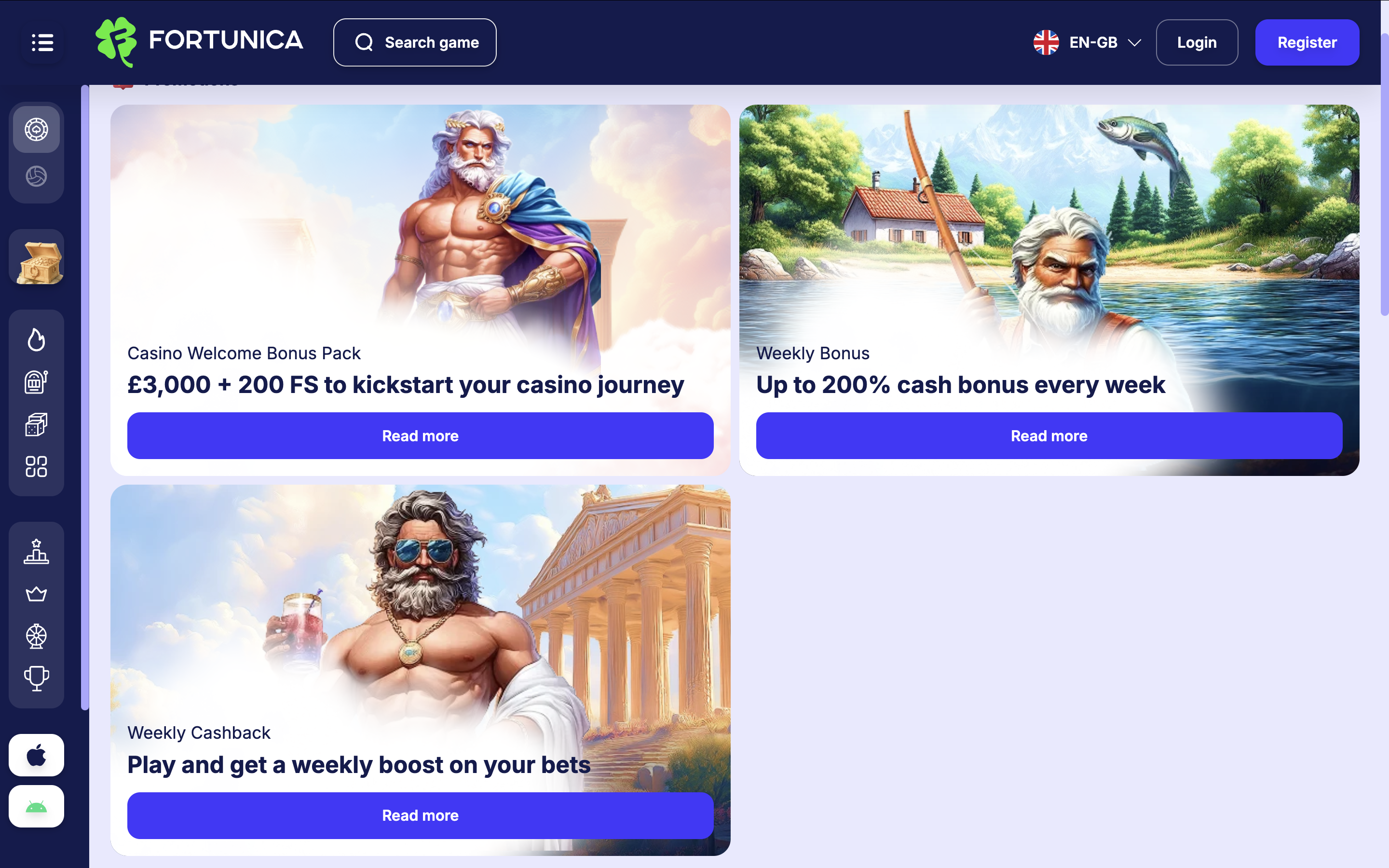 Fortunica Casino Bonuses and Promotions Banner