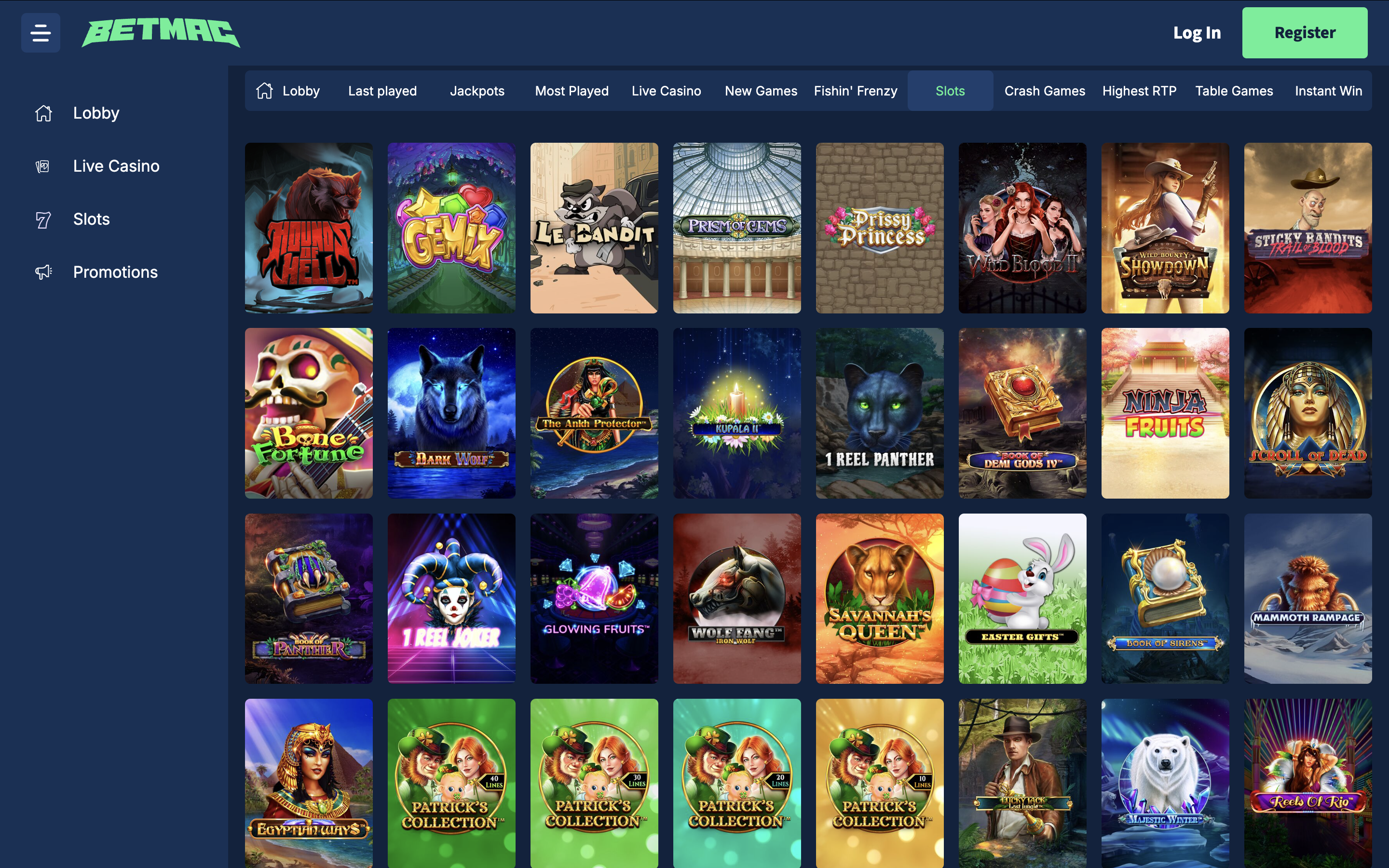 Betmac Casino Games Banner